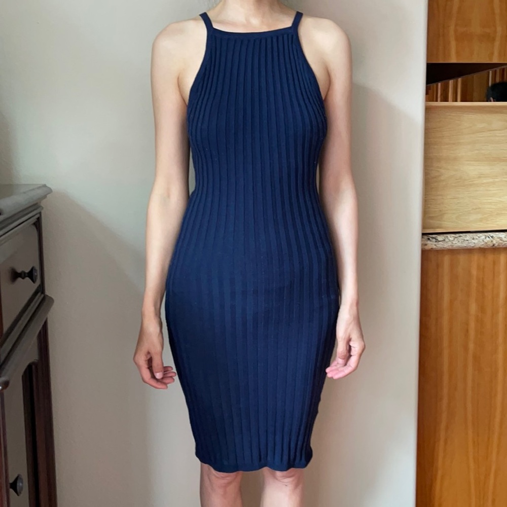 Navy Blue Knit Dress